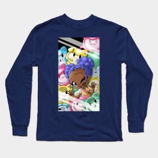 African American Girl and Cats Long Sleeve T-Shirt